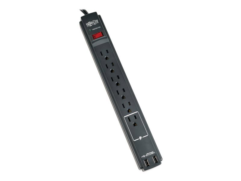 6OUT SURGE PROTECTOR 990 J BLACK 6FT COR